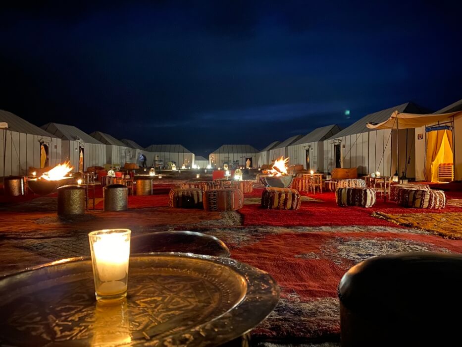bivouac désert marocain